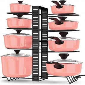 img 4 attached to Streamline Your Kitchen With MDHAND'S Adjustable Pots And Pans Organizer For Cabinets - 3 DIY Methods And Pot Lid Storage Included