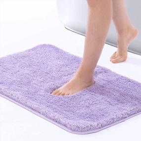 img 4 attached to 🛀 ROSMARUS Non Slip Shaggy Bath Rug – Soft & Absorbent 17" X 24" Mat for Bathroom, Tub, and Shower – Plush & Machine Washable – Gorgeous Purple Color