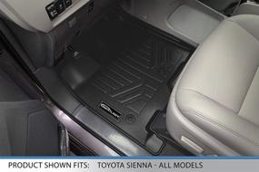 img 3 attached to 💯 MAXLINER Black 3 Row Floor Mats Set for 2013-2018 Toyota Sienna 7 Passenger Model - Premium Quality Liner