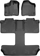 💯 maxliner black 3 row floor mats set for 2013-2018 toyota sienna 7 passenger model - premium quality liner logo