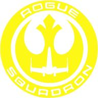 🚀 byel rogue squadron decal vinyl sticker graphics: enhance your vehicle or laptop with ur impressions' bright yellow 5.5-inch uri207-by! логотип