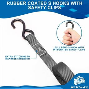 img 2 attached to 1764Lb Ratchet Straps Tie Down Kit - 4 Metal Buckles & S Hooks, Soft Loops, Storage Bag