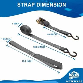 img 1 attached to 1764Lb Ratchet Straps Tie Down Kit - 4 Metal Buckles & S Hooks, Soft Loops, Storage Bag