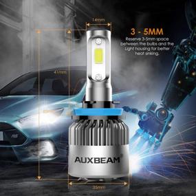 img 3 attached to F-S2 Series H11 H8 H9 Conversion Kit - 8000 Lumens 6500K White Led Bulbs By Auxbeam, Ideal Replacement For Halogen Fog Lights - Pack Of 2