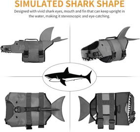 img 2 attached to 🦈 Shark Dog Life Jacket - Upgraded Floating Pet Lifevest with Safety Handle for Swimming, Beach, and Boating - Water Flotation Device Preserver for Dogs