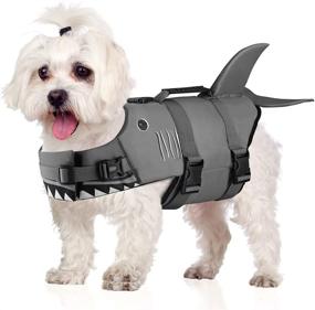 img 3 attached to 🦈 Shark Dog Life Jacket - Upgraded Floating Pet Lifevest with Safety Handle for Swimming, Beach, and Boating - Water Flotation Device Preserver for Dogs