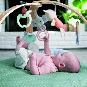 img 3 attached to Ingenuity Cozy Spot Reversible Duvet Activity Gym & Play Mat with Wooden Bar - Loamy, Suitable for Newborns and Beyond