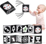 📚 high contrast soft cloth book for baby: black and white educational activity toy for infant tummy time, crib, and newborns - ages 0-3 years logo