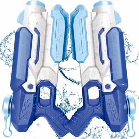 img 4 attached to JINRUCHE 1200CC Super Water Soaker - дальний радиус действия 35-40 футов - синий - водяные пистолеты для детей и взрослых - забавная летняя уличная игрушка и водная игрушка для детей