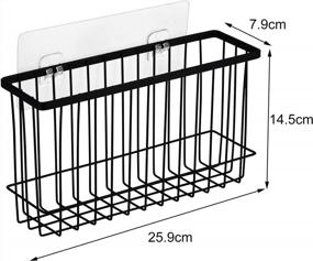 img 3 attached to Set Of 2 Black Adhesive Kitchen Wrap Organizer Racks For Doors And Walls - No Drilling Required By Toplife