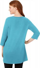 img 2 attached to Chic And Comfortable: Woman Within'S Plus Size Three-Quarter-Sleeve Tunic For Women