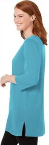 img 1 attached to Chic And Comfortable: Woman Within'S Plus Size Three-Quarter-Sleeve Tunic For Women
