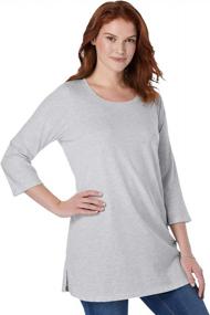img 4 attached to Chic And Comfortable: Woman Within'S Plus Size Three-Quarter-Sleeve Tunic For Women