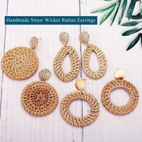 img 2 attached to Statement Earrings For Women Girls, FIFATA 20 Pairs Mottled Resin Acrylic Drop Dangle Earrings Bohemian Rattan Hoop Fashion Costume Jewelry