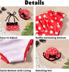 img 1 attached to Toddler Baby Girls 3 Piece Bikini Set Bathing Suit W/ Hat - Aalizzwell