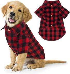 img 4 attached to 🐶 Plaid Dog Shirt: Red Buffalo Dog Outfit for Small Medium Large Dogs - Soft Casual Clothes for Halloween, Thanksgiving, Christmas Costumes - L