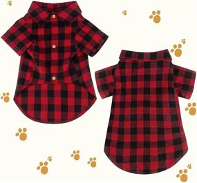 img 3 attached to 🐶 Plaid Dog Shirt: Red Buffalo Dog Outfit for Small Medium Large Dogs - Soft Casual Clothes for Halloween, Thanksgiving, Christmas Costumes - L