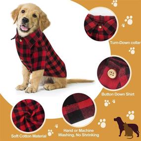 img 1 attached to 🐶 Plaid Dog Shirt: Red Buffalo Dog Outfit for Small Medium Large Dogs - Soft Casual Clothes for Halloween, Thanksgiving, Christmas Costumes - L