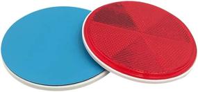 img 1 attached to 🔴 Enhance Safety with Red Stick-on Round Marker Reflectors - Universal Use Reflective Quick Mount Kit for Cars, Trailer, Trucks, Camper RV & More (Red, 2 PCS)