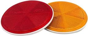 img 2 attached to 🔴 Enhance Safety with Red Stick-on Round Marker Reflectors - Universal Use Reflective Quick Mount Kit for Cars, Trailer, Trucks, Camper RV & More (Red, 2 PCS)