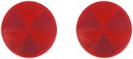 🔴 enhance safety with red stick-on round marker reflectors - universal use reflective quick mount kit for cars, trailer, trucks, camper rv & more (red, 2 pcs) logo