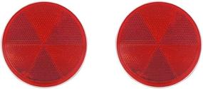 img 4 attached to 🔴 Enhance Safety with Red Stick-on Round Marker Reflectors - Universal Use Reflective Quick Mount Kit for Cars, Trailer, Trucks, Camper RV & More (Red, 2 PCS)