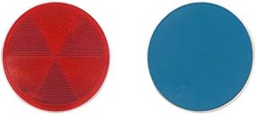 img 3 attached to 🔴 Enhance Safety with Red Stick-on Round Marker Reflectors - Universal Use Reflective Quick Mount Kit for Cars, Trailer, Trucks, Camper RV & More (Red, 2 PCS)