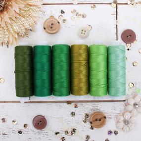 img 4 attached to 6 Green Shades Pearl Cotton Thread Set - Threadart 75Yd Spools Size 8 Perle Cotton For Hand Embroidery, Crochet, Cross Stitch, Needlepoint, And Friendship Bracelets