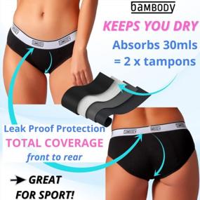 img 3 attached to Bambody Absorbent Hipster: Sporty Period Panties Protective Active Wear Underwear
