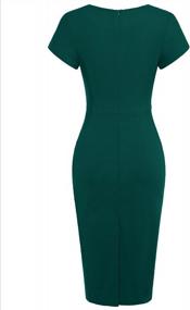 img 3 attached to MUXXN Women'S Short Sleeve Vintage Bodycon Midi Work Dress For Formal Occasions