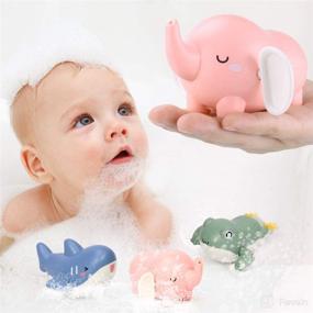 img 4 attached to Ideal Bath Time Fun: LZZAPJ Baby Bath Toys for Toddlers 1-3 Year Old – 3 Piece Set of Wind Up Toys