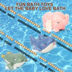 img 3 attached to Ideal Bath Time Fun: LZZAPJ Baby Bath Toys for Toddlers 1-3 Year Old – 3 Piece Set of Wind Up Toys