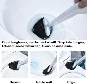 img 2 attached to 🚽 Toilet Brush and Holder Set for Bathroom - Sellemer, Flexible Silicone Bristles, Compact Size, Ventilation Slots, Silver