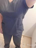 img 1 attached to SIVVAN Women'S Mock Wrap & Cargo Pants Scrub Set - Comfortable And Practical Workwear review by Chad Sornsin