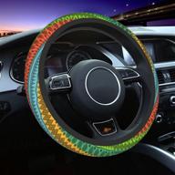 🌼 boho steering wheel cover: non-slip neoprene baja hippie wrap for car, suv, van, and truck - universal 15 inch auto accessory for women, men, and girls логотип