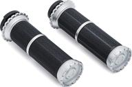 🏍️ kuryakyn 3581 riot handlebar grips: silver throttle & clutch controls for harley-davidson - 2008-19 models (1 pair) логотип