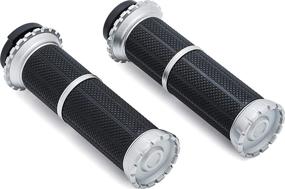 img 1 attached to 🏍️ Kuryakyn 3581 Riot Handlebar Grips: Silver Throttle & Clutch Controls for Harley-Davidson - 2008-19 Models (1 Pair)