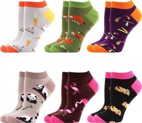 img 4 attached to Women'S Funny Combed Cotton Socks Packs By WeciBor