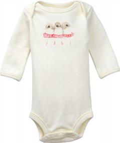 img 3 attached to Plant-Dyed Long Sleeve Organic Cotton Onesie For Unisex Babies