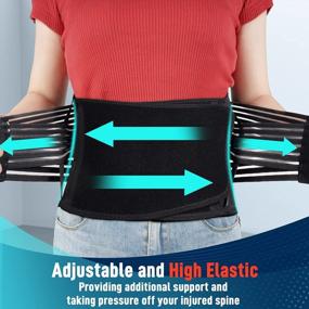 img 1 attached to FEATOL Lower Back Brace For Men And Women - Adjustable Back Support Belt For Heavy Lifting, Work, And Pain Relief From Sciatica And Scoliosis (Size L)