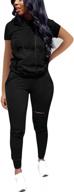 stylish and comfortable: nimsruc women's short sleeve two piece sweatsuit and tracksuit set логотип