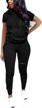 stylish and comfortable: nimsruc women's short sleeve two piece sweatsuit and tracksuit set logo