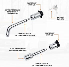 img 2 attached to Cenipar 5/8 Inch And 1/2 Inch Hitch Dog Bone Pin Lock Trailer Coupler Lock Set - Universal Class III IV Hitches Towing Security Locks