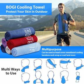 img 1 attached to Stay Cool And Refreshed With BOGI Cooling Towel For Sports, Yoga, Gym, And More-Instantly Cools Neck And Face-Soft And Breathable-Perfect For Workout And Camping (Navy Blue)