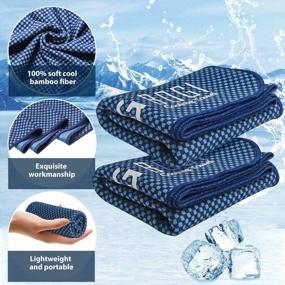 img 2 attached to Stay Cool And Refreshed With BOGI Cooling Towel For Sports, Yoga, Gym, And More-Instantly Cools Neck And Face-Soft And Breathable-Perfect For Workout And Camping (Navy Blue)