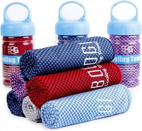 img 4 attached to Stay Cool And Refreshed With BOGI Cooling Towel For Sports, Yoga, Gym, And More-Instantly Cools Neck And Face-Soft And Breathable-Perfect For Workout And Camping (Navy Blue)