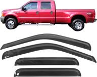 🚗 ikon motorsports tape-on window visors for 1999-2016 ford f250 f350 f450 f550 super duty | slim dark smoke tint acrylic shade rain sun guard wind vent air deflector логотип