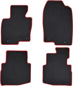 img 4 attached to Megiteller Car Floor Mats Custom Fit For Mazda CX-9 CX 9 2016 2017 2018 2019 2020 2021 2022 Odorless Washable Heavy Duty Rubber (All Weather) Floor Liners Front And Rear Row Set Christmas Red