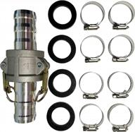 1.5 inch female and male camlock aluminum type c & e hose fitting with rubber washer and 8 clamps for quick connect coupling - schraiberpump logo