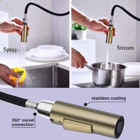 img 2 attached to TRUSTMI Brushed Gold Touch Activated Kitchen Faucet With Pull Down Sprayer And Single Handle Brass Sink Faucet, With 2 Function Pull Out Sprayer Head And Matte Brushed Finish